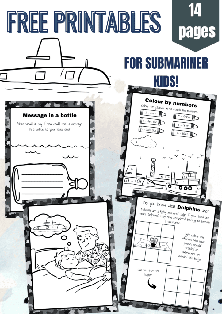 Free printables for submariner Defence kids