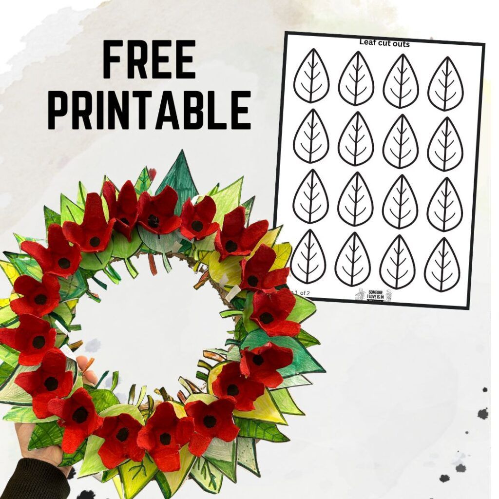 Free leaf printable for wreath