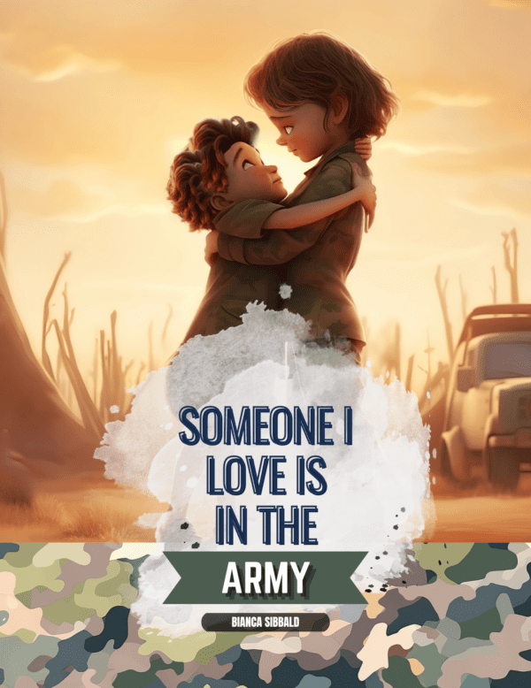 Someone I Love is in the Army storybook front cover for Defence kids