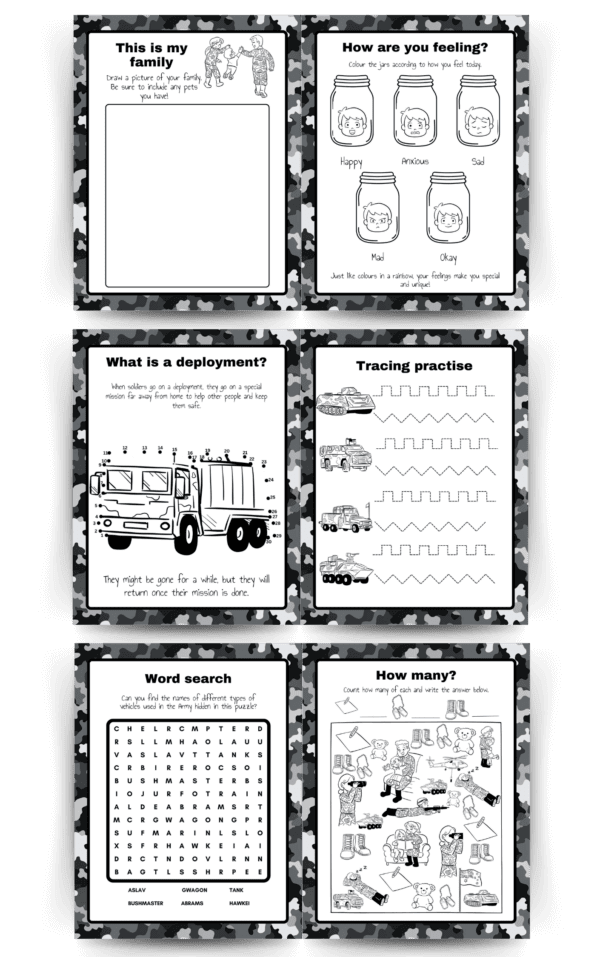 Defence Military colouring in sheets
